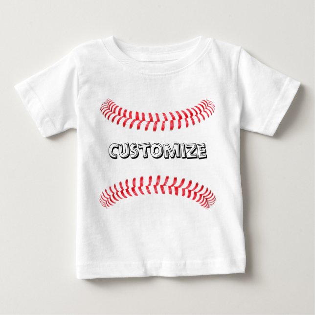 Para Bebê Camiseta personalizada Baby Baseball (Frente)