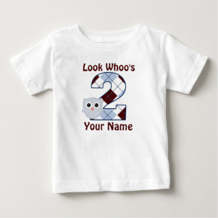 Para Bebê Camiseta Personalizada do segundo aniversário Owl