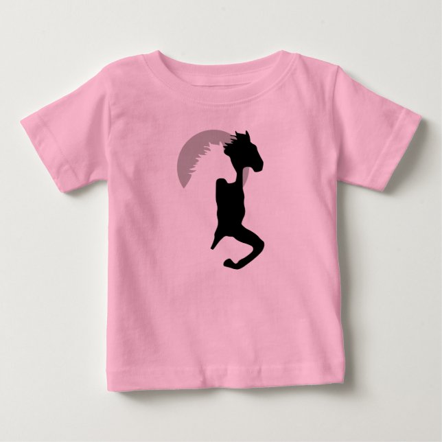 Para Bebê camiseta rapariga cavalos a correr juntos (Frente)