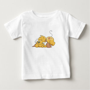 Para Bebê Cão feliz com camiseta e presentes do osso