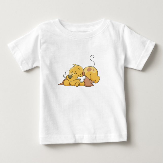 Para Bebê Cão feliz com camiseta e presentes do osso (Frente)