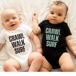 Para Bebê Crawl Walk Surf Verão Pequeno Body de Surfista Beb
