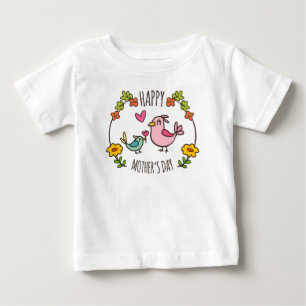 Para Bebê Dia de as mães feliz adorável   Camiseta com Babad