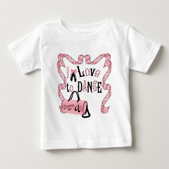 Para Bebê Eu adoro dançar camiseta de Criança (Frente)