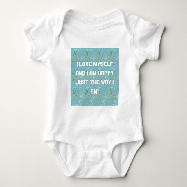 Para Bebê Eu amo a mim mesmo body bodysuit (Frente)