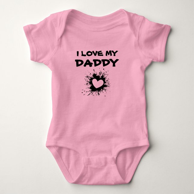 Para Bebê Eu Amo Meu Papai - body de bebê, presente de bebê, (Frente)