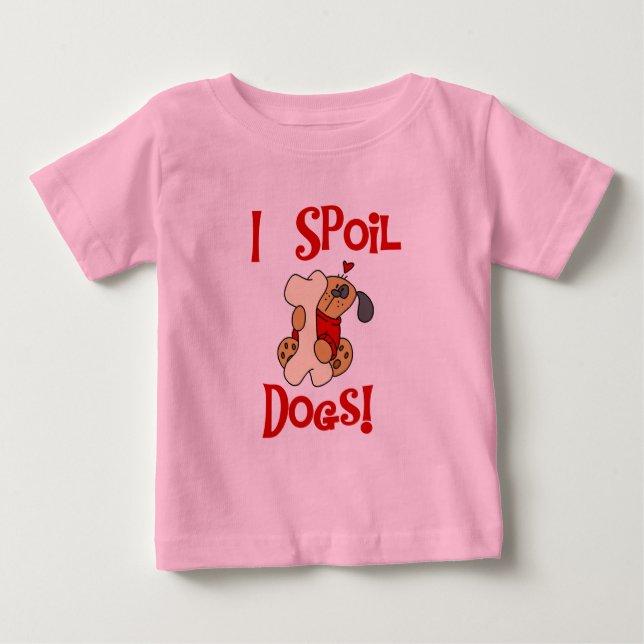 Para Bebê Eu estrago o camiseta e os presentes dos cães (Frente)