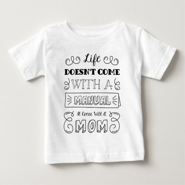 Para Bebê Inspirando a vida e a citação das Mães | Camiseta  (Frente)