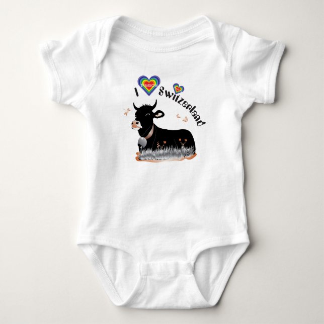 Para Bebê J Switzerland love bebé Body (Frente)