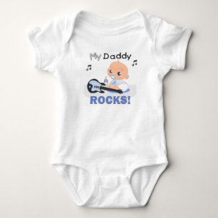 Para Bebê Meu Pai Rocks Blue Guitar Criança Creeper Body