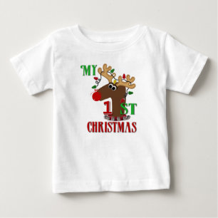 Para Bebê Minha Primeira Camiseta de Natal