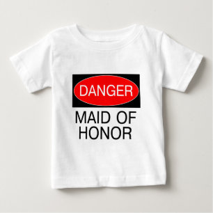 Para Bebê Perigo - Dama De Honra Camiseta Engraçada De Casam