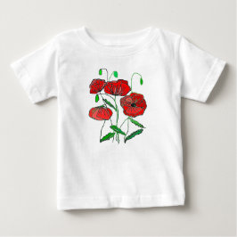 Para Bebê Pintura de Camiseta Poppy Baby T