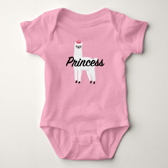 Para Bebê Princess Lama Design - Body Bodysuit de Jersey par (Frente)