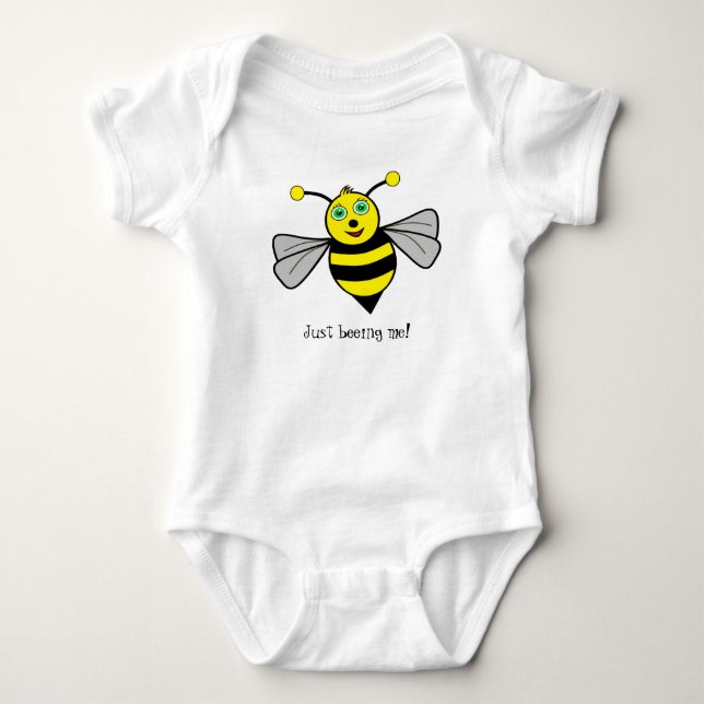 Para Bebê "Sendo apenas eu!" Body de Abelha (Frente)