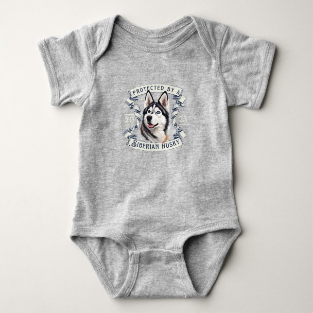 Para Bebê Siberian Husky Baby Body (Frente)