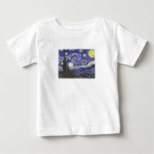 Para Bebê Starry Night por camiseta de criança Van Gogh
