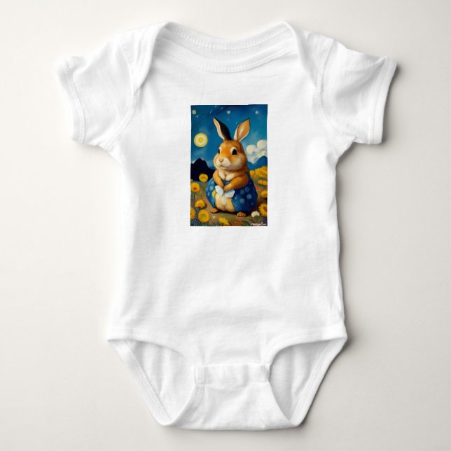 Para Bebê Starry Primavera Bunny Baby Body (Frente)