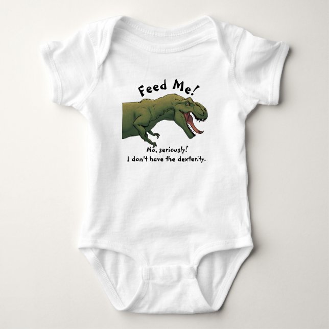 Para Bebê T-Rex Dinossauro Menina Menino Roupa Body  (Frente)