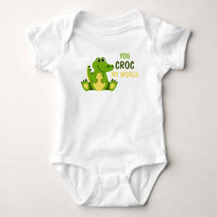Para Bebê Você Crocou Meu Mundo Body de Crocodilo Aligator B