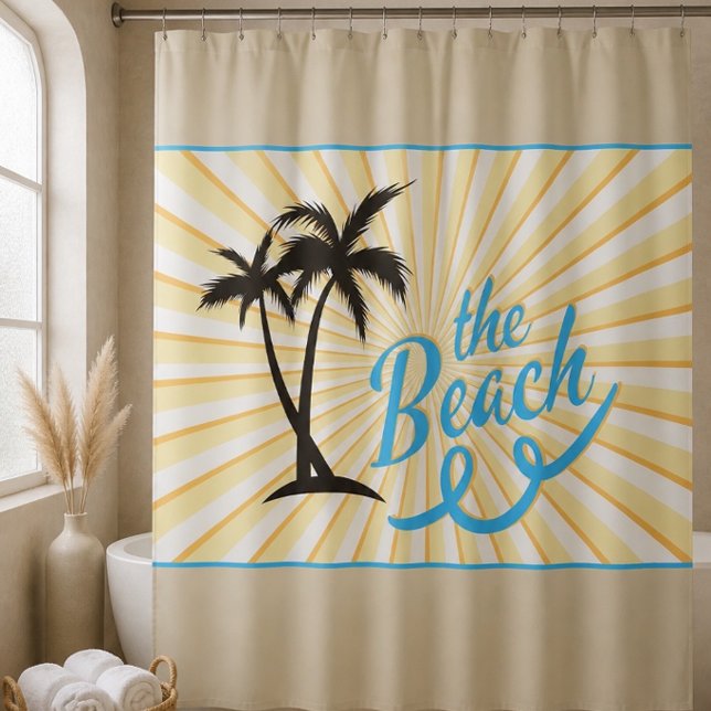 Para Box A Praia - Design No 4  Cortina de Banho (Criador carregado)