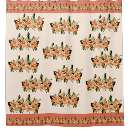 Para Box Azaléia Damasco em Cortina de Banho Creme