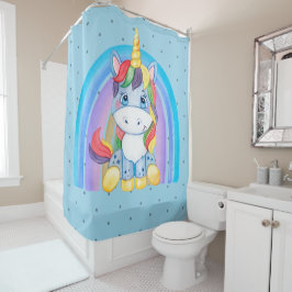 Para Box Blue Baby Unicorn na cortina do Chá Arco-íris