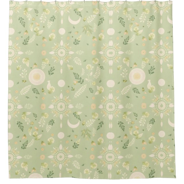 Para Box Boho Floral Sage Chá Cortina (Frente)