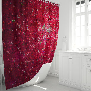 Para Box Brilhante Cortina de Banho Glamour Vermelho com Pu