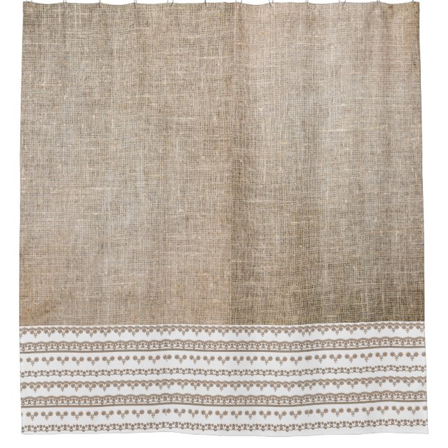 Para Box Burlap & Trim Chá Cortina (Frente)