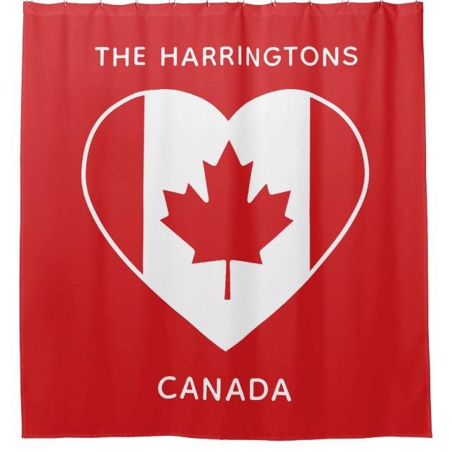 Para Box Canadá Amor Cortina de chá de Texto Personalizada (Frente)
