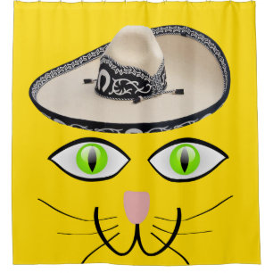 Para Box Chá Cortina Amarelo Gato Sombrero