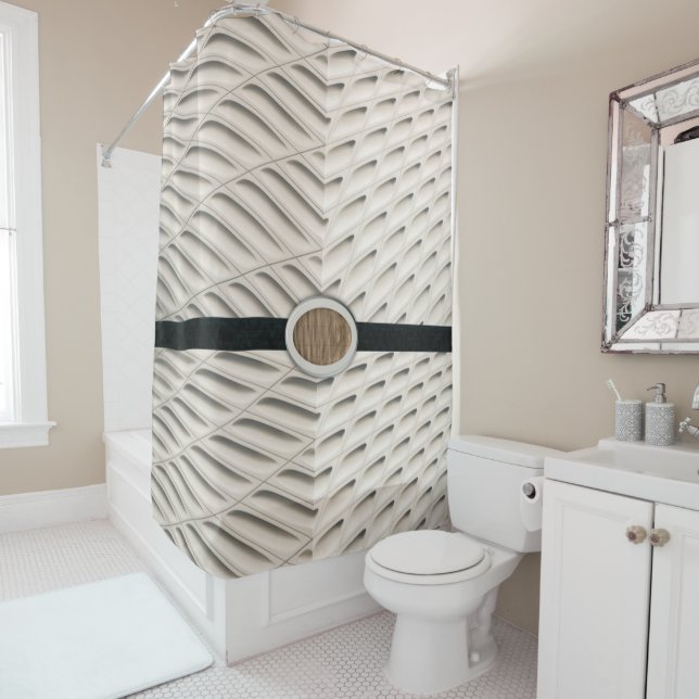 Para Box Chá - Cortina bege Preto (In Situ)