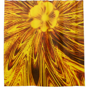 Para Box Chá Cortina Linhas Abstrato Amarelo Flor