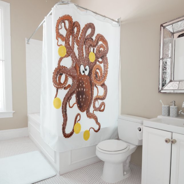 Para Box Chá Cortina Octopus Laranjas Fruta (In Situ)