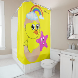 Para Box Chá Cortina Pintinho Amarelo Arco-Íris