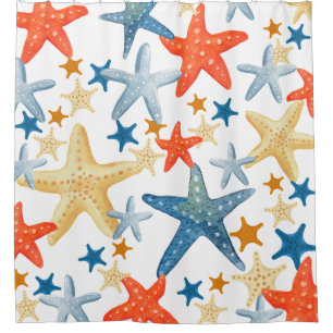Para Box Chá Cortina Starfish Seashell Pattern Beachy