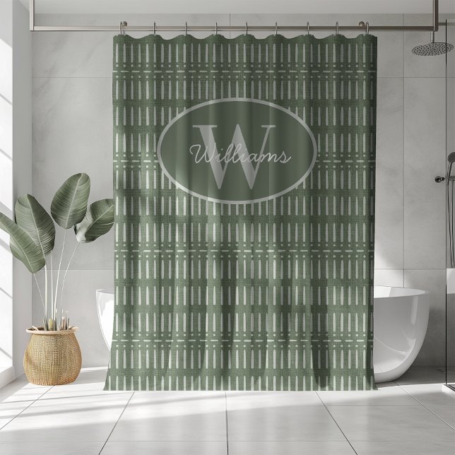 Para Box Chá Monograma Personalizado Cortina Verde Sage (Criador carregado)