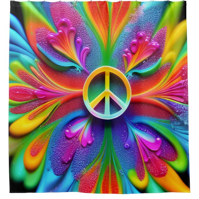 Para Box "Chá Retro Boho Cortina Sinal de Paz Hippie" (Frente)