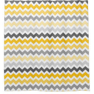 Para Box Chevron cinzento escuro amarelo listra a cortina