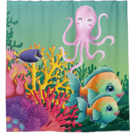 Para Box Cor-de-rosa-branca sob a cortina do Chá de Octopus