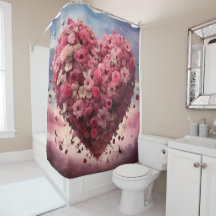 Coração Flor e Cortina de Chá Borboleta