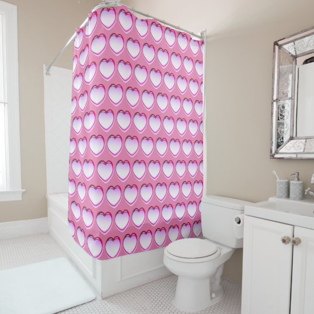 Para Box Corações Cor-de-Rosa Cortina Chá (In Situ)
