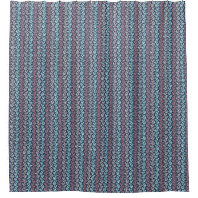 Para Box Coral Stripes Marinho Aqua Cortina (Frente)