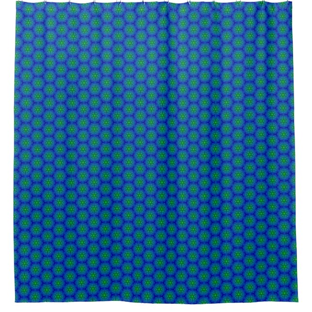Para Box Cortina Azulejo mosaico azul e chá verde (Frente)