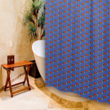 Cortina Chá azul-de-flor-amarela-padrão