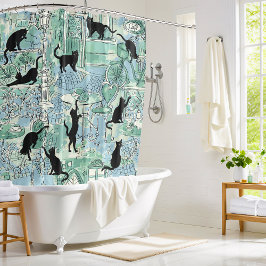 Para Box Cortina Chá de Café Paris de Gato Azul Verde