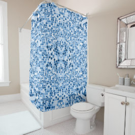 Para Box Cortina Chá Mosaico Azul