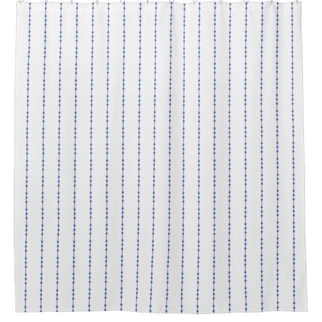 Para Box Cortina Chá Pinstripe de Ponto Branco e Azul (Frente)