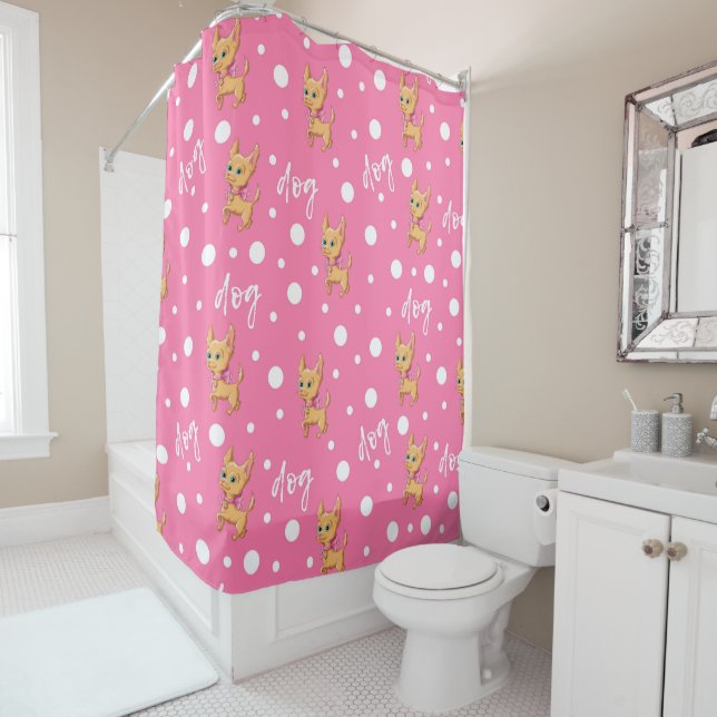 Para Box Cortina Chá Rosa e Branco Chihuahua (In Situ)